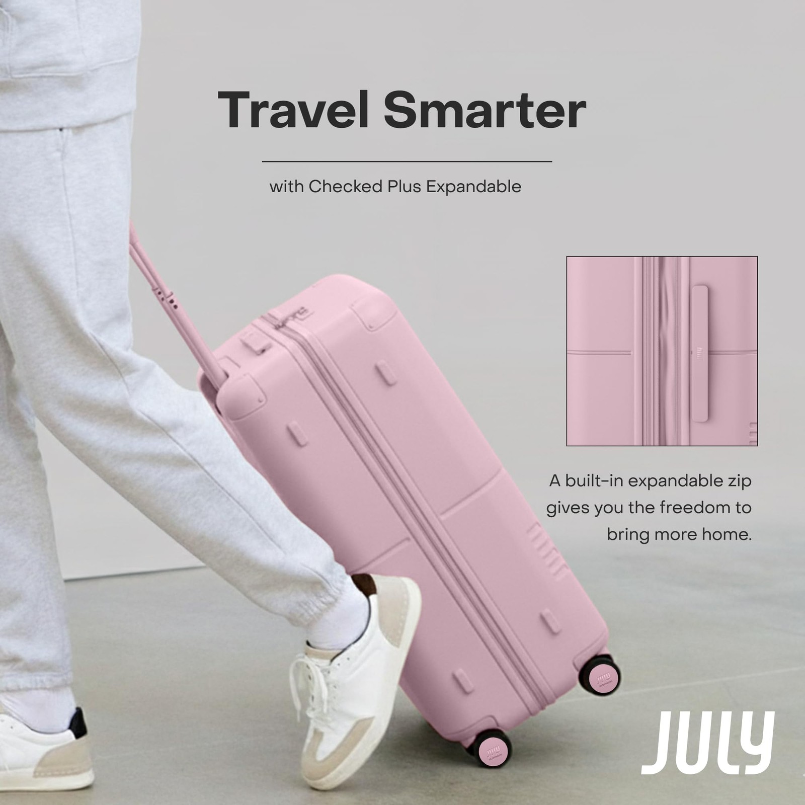 July Checked Plus Expandable – 28.75 Airline Approved Check In Luggage Wheels