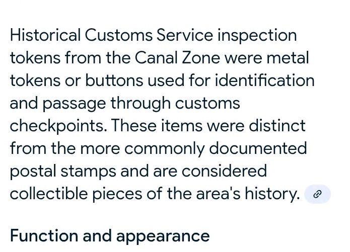 Vintage Custom Service Inspected Panama Canal Metal Button For Checked Luggage