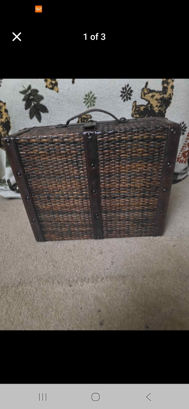 beautiful brown weaved box