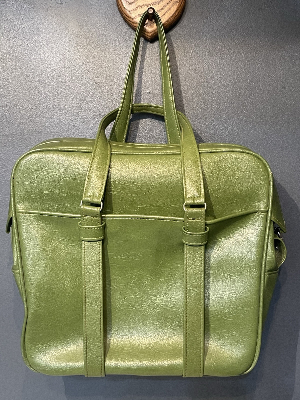 Vintage Samsonite Silhouette Denver, CO Green Zipper Carry-on Train Bag Handles