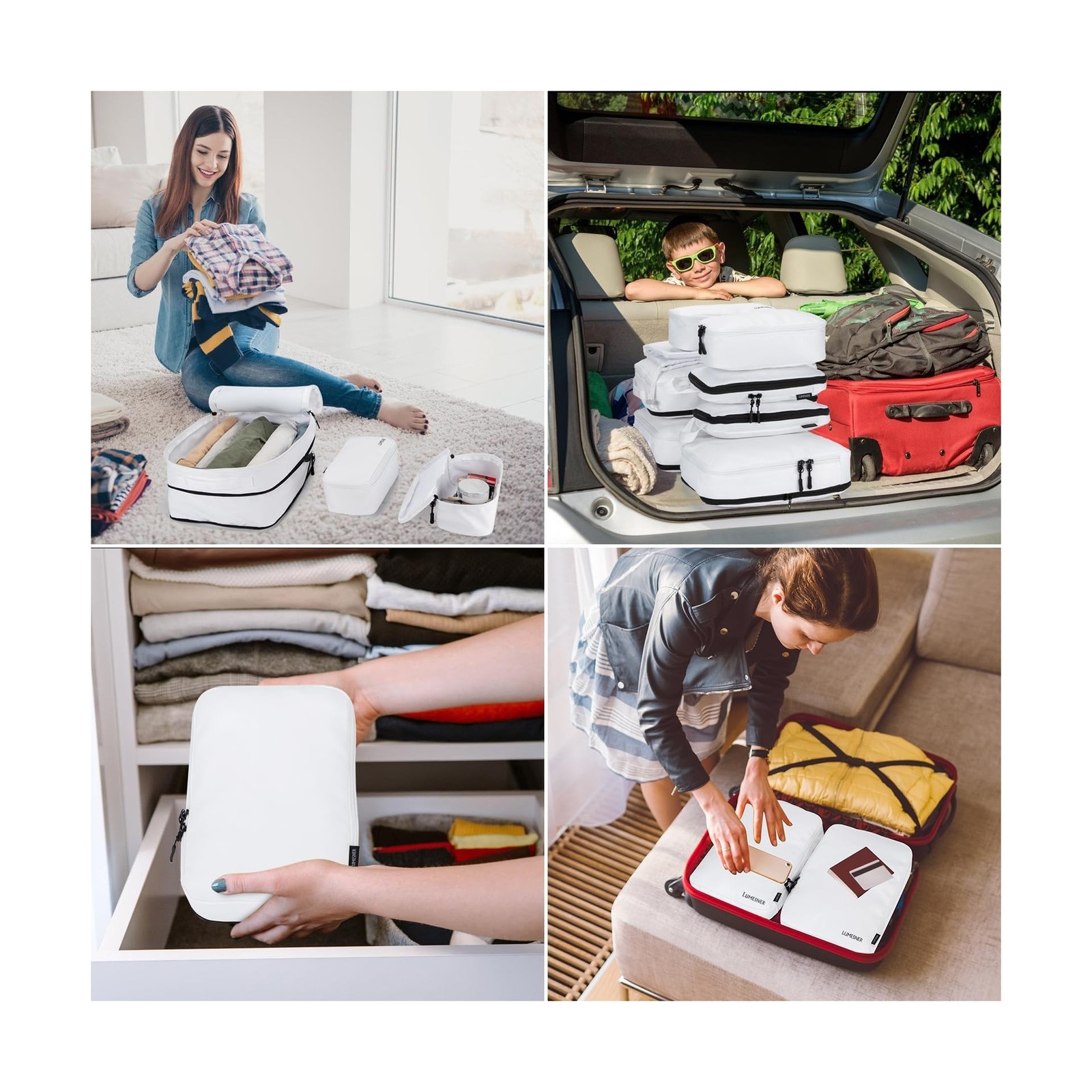 8 Set Compression Packing Cubes for Travel, Waterproof Luggage Orga… Fast Ship