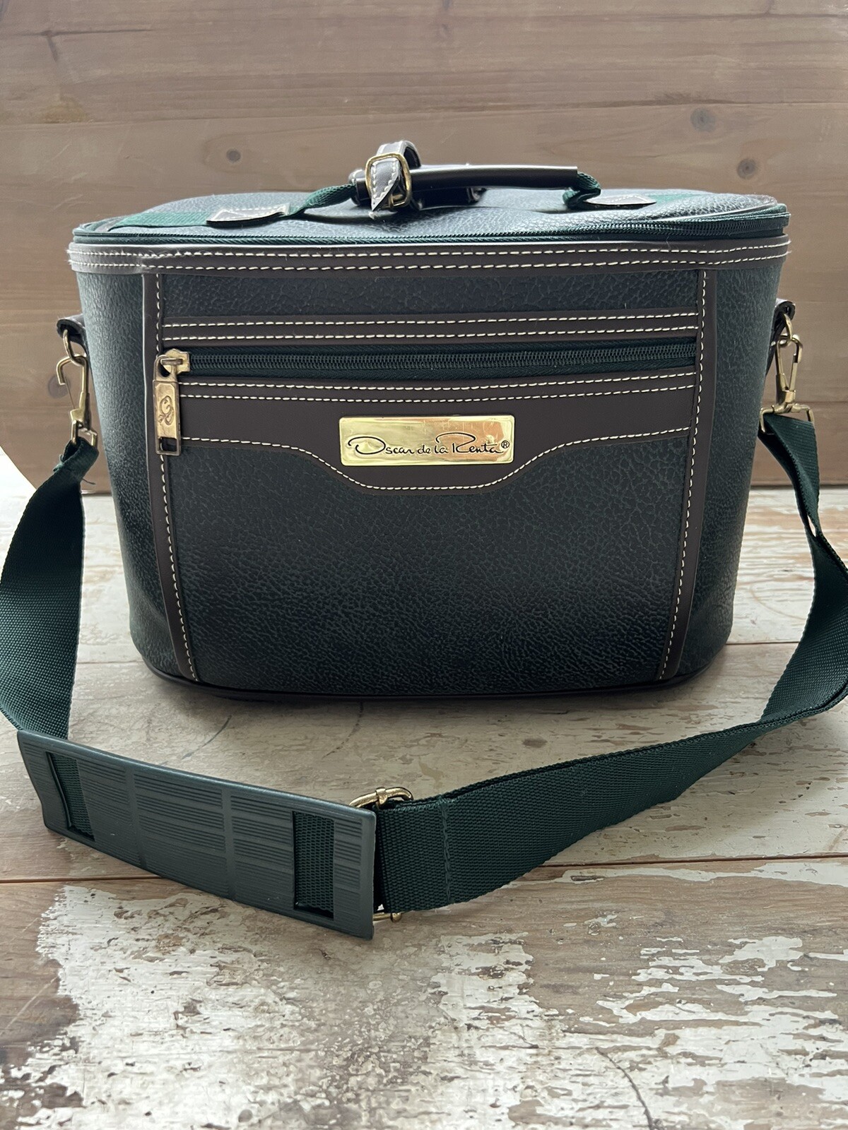 VTG Oscar de La Renta Train Case Luggage Travel Cosmetics Toiletry Bag Plane G9
