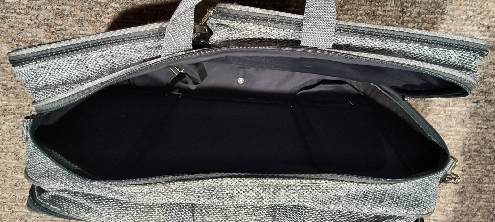 Vintage 1987 Samsonite Tweed 23” Gray Carry-On Travel Luggage