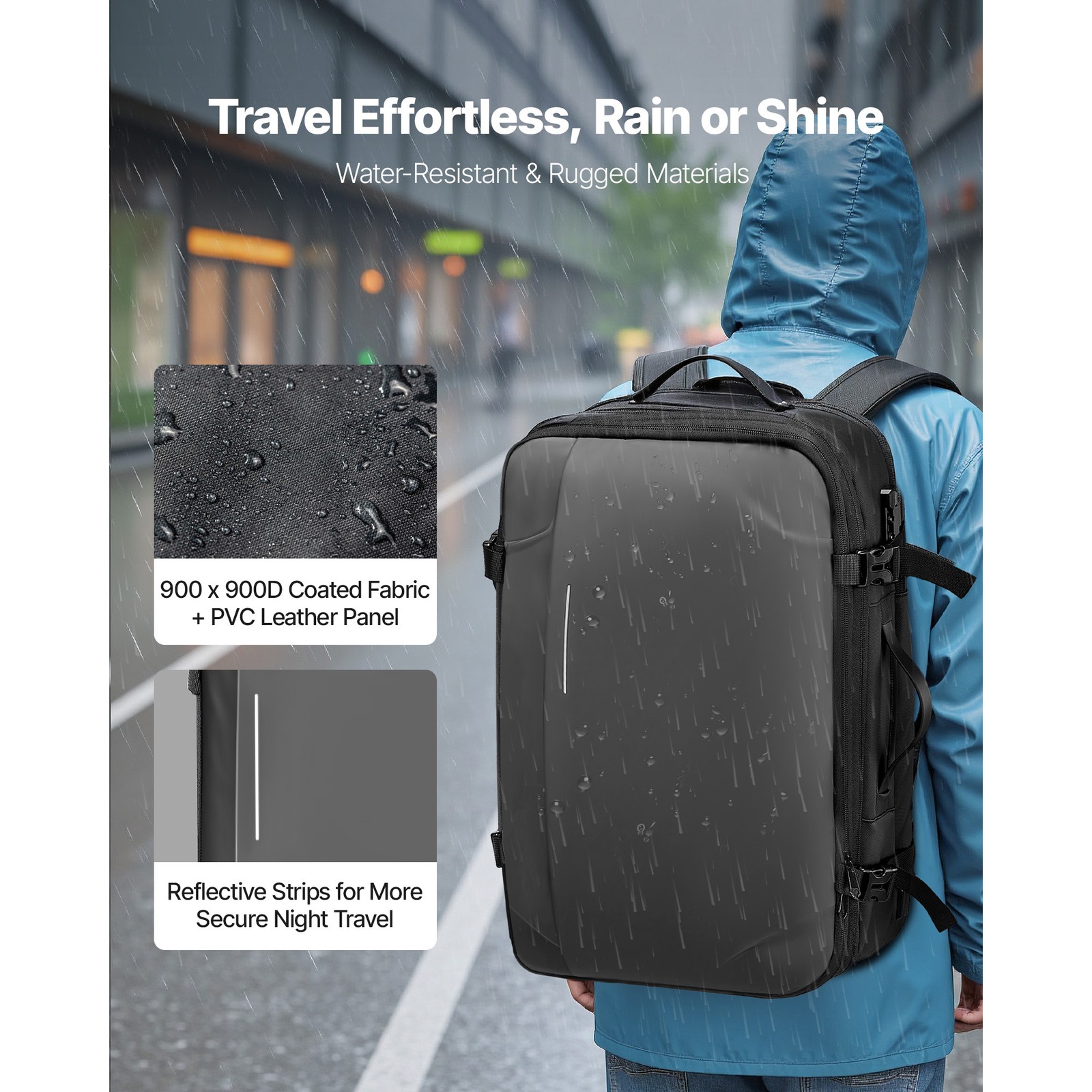 Uimoso 65L Travel Backpack with Vacuum Compression and Pump, Gray