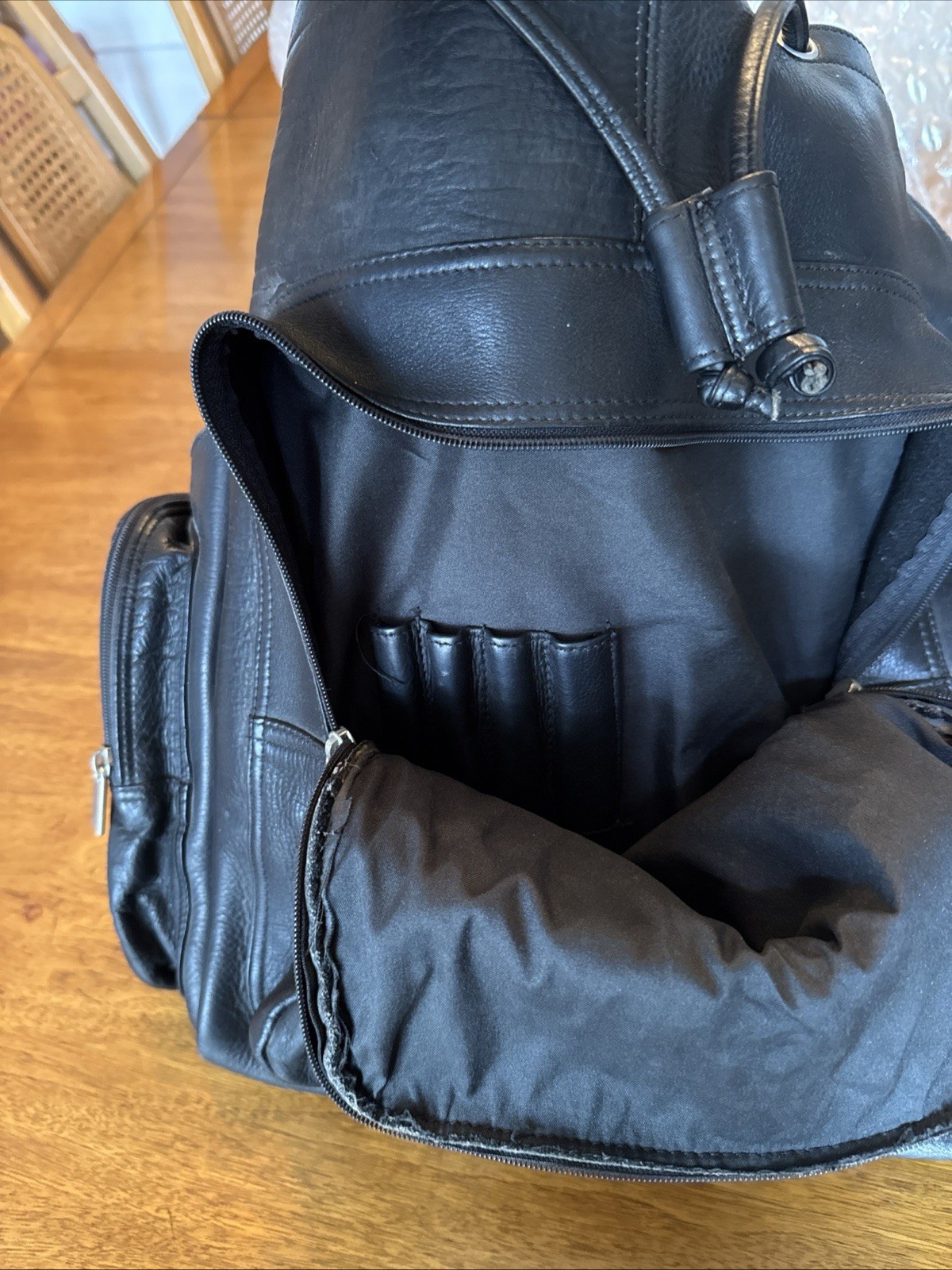 Black Leather Vintage Backpack From Wilson Leather