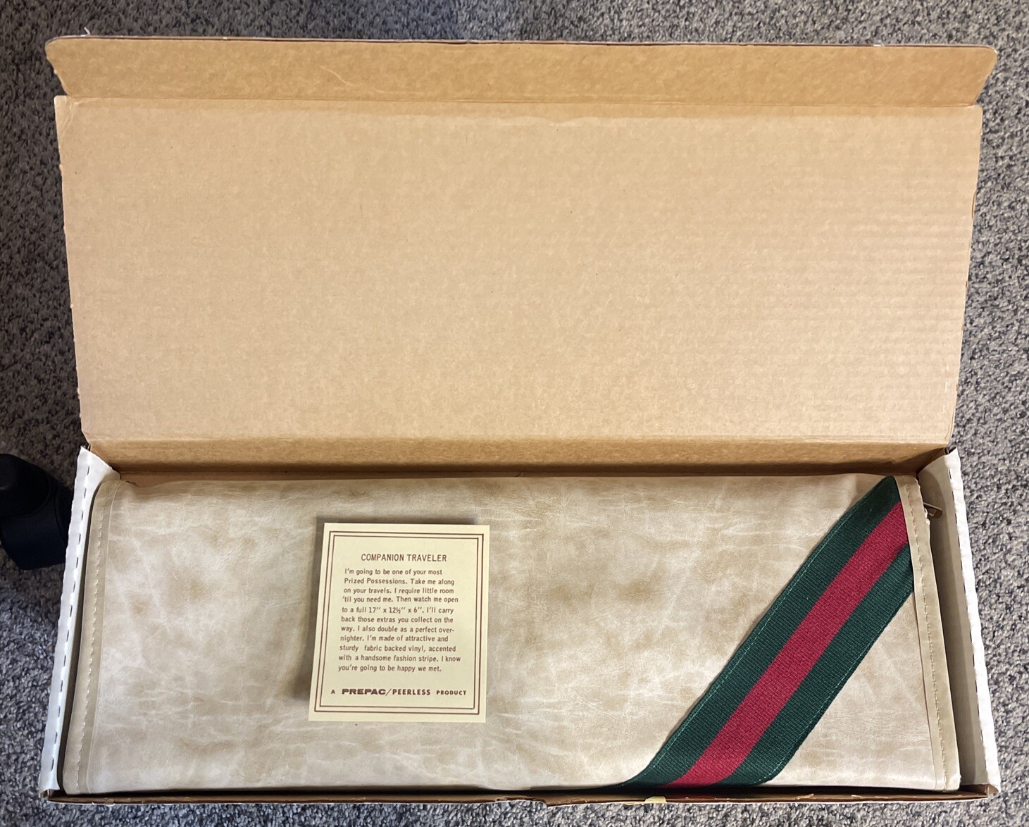 Vintage Gucci Style Peerless Soft Side Foldable Suitcase