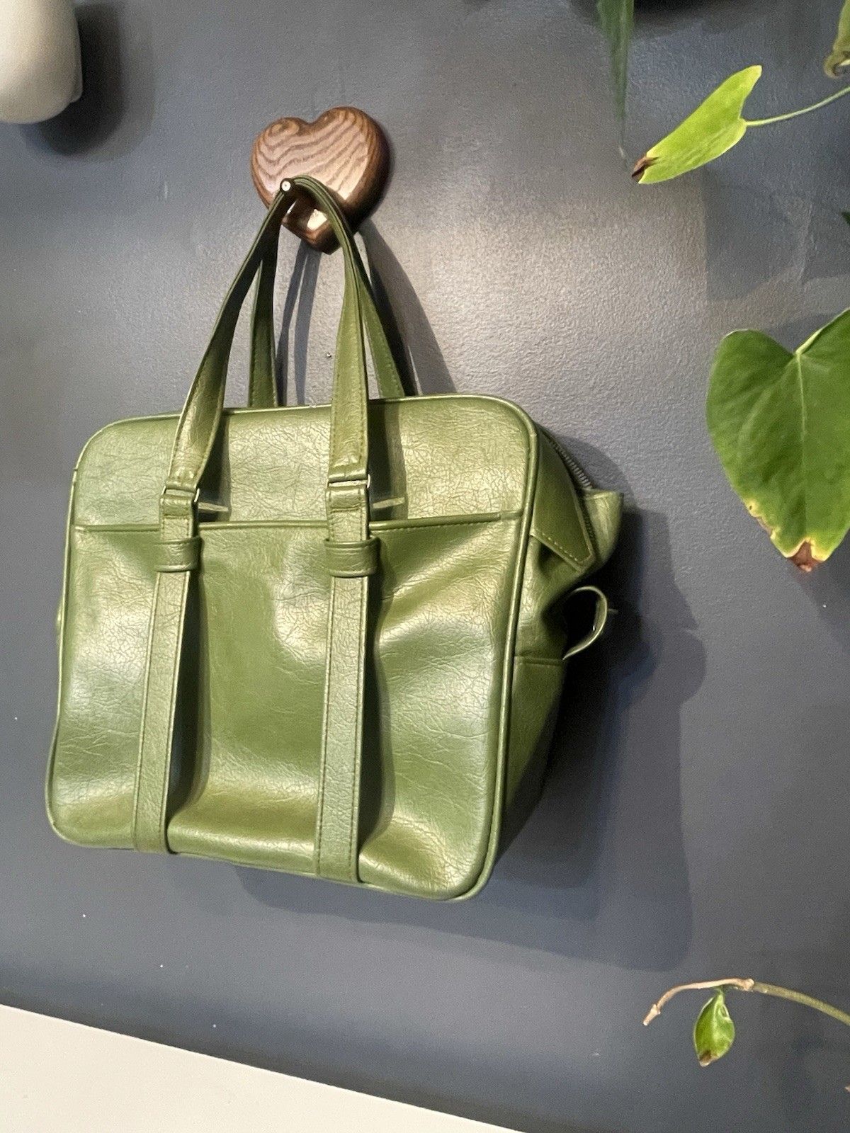 Vintage Samsonite Silhouette Denver, CO Green Zipper Carry-on Train Bag Handles