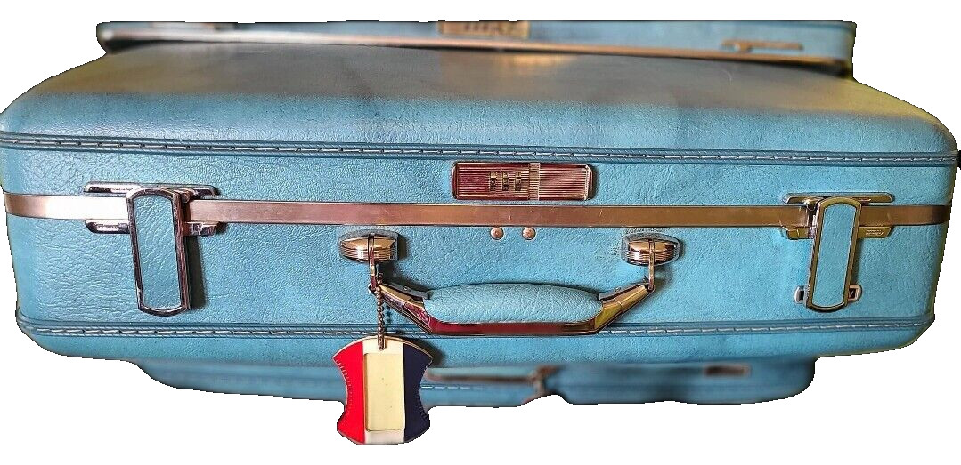 Royal Traveller Medalist Blue Vintage Luggage Hard Suitcases
