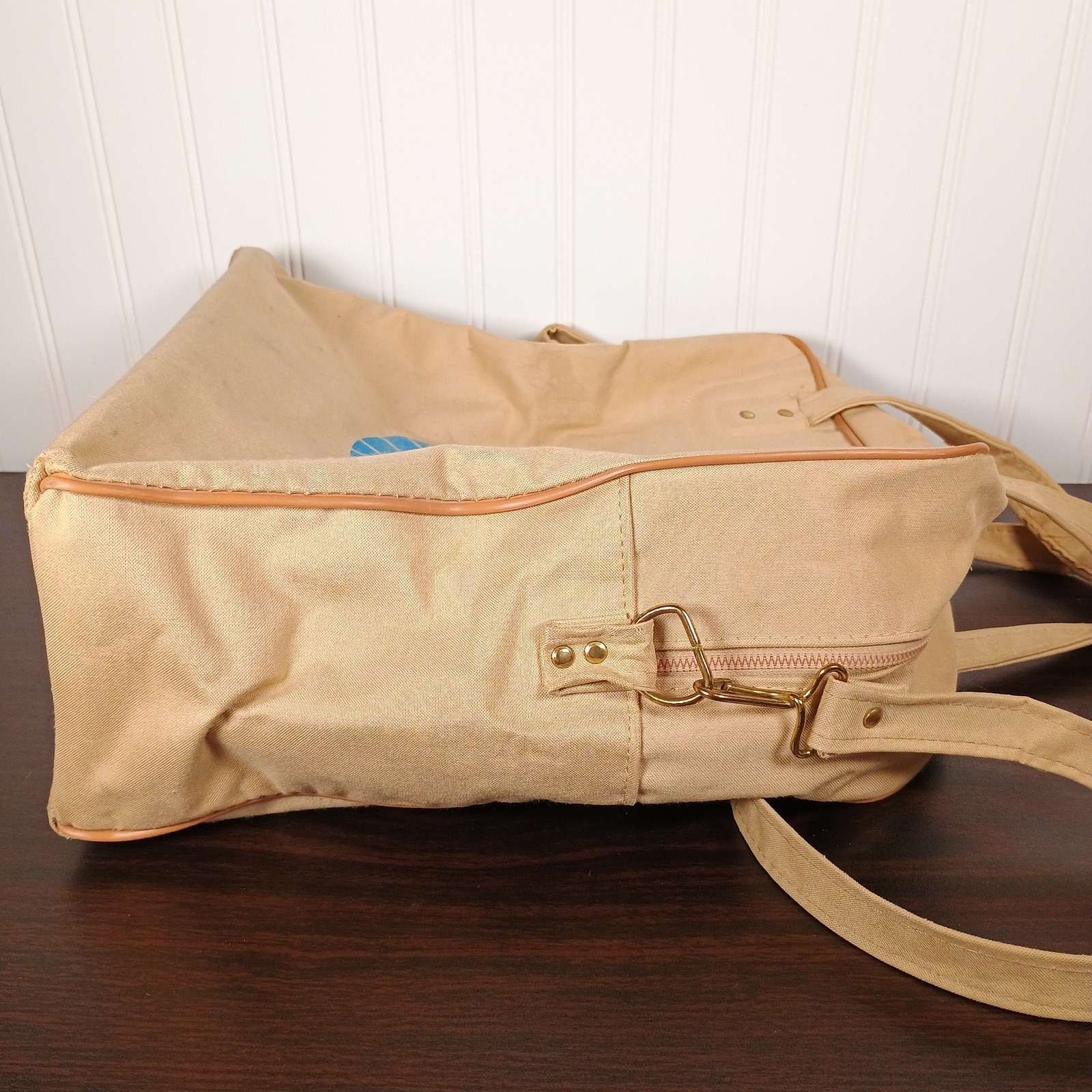 Vintage Pan Am Airlines Canvas Carry-On Travel Bag Duffel Tote Shoulder Strap