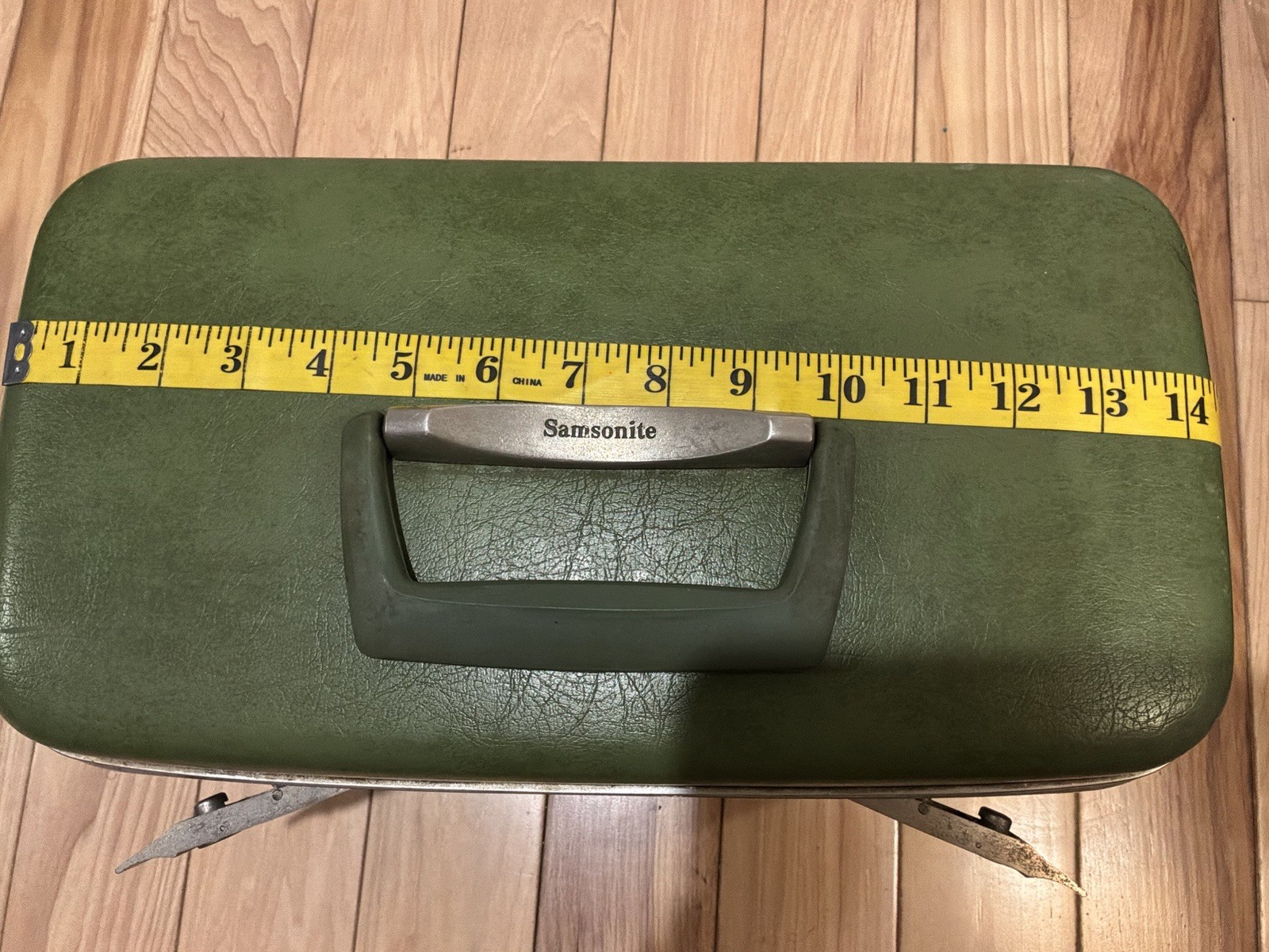 Vintage Samsonite Silhouette Olive Green Train Case Makeup Cosmetic Luggage