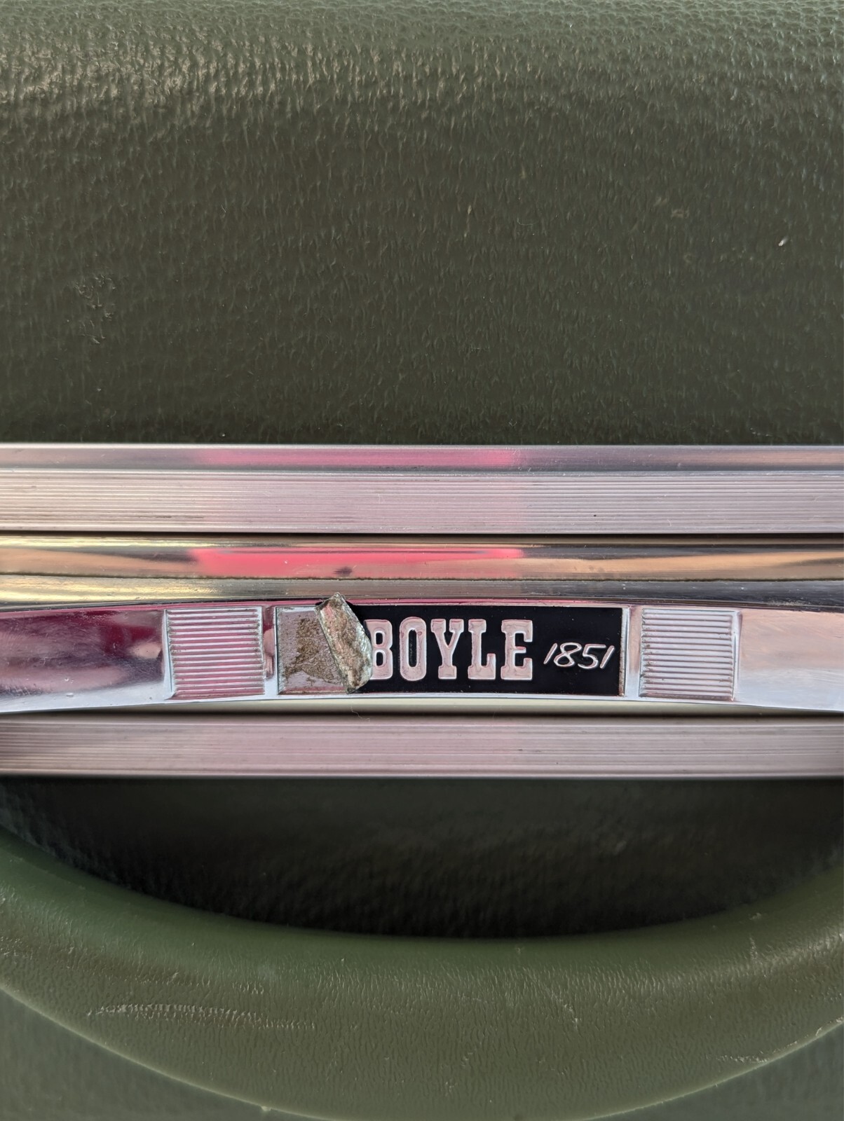 Boyle Suitcase Vintage 60s Hardside Luggage Avocado Green Mid-Century MCM
