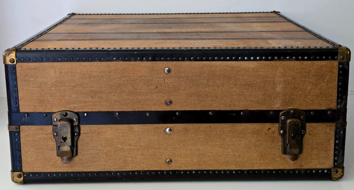 RARE 1920s Hartmann Shoe Suitcase Gibraltarized / 12 Corduroy Compartments