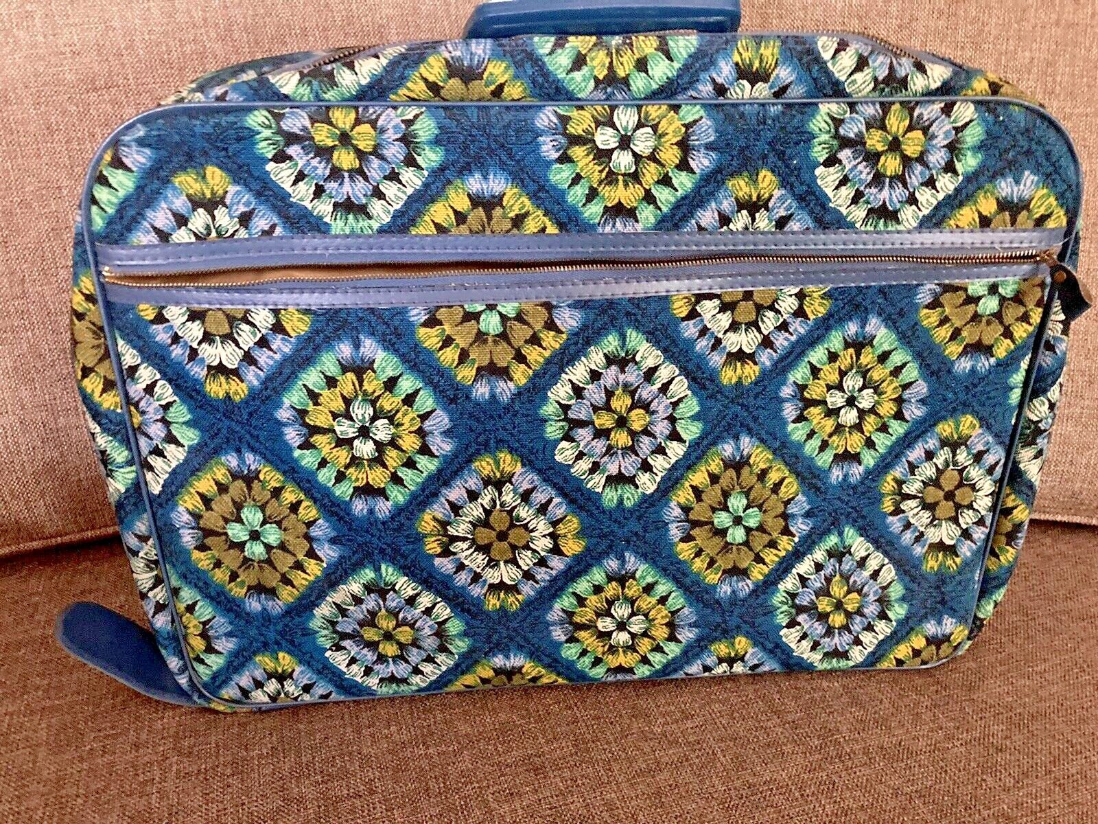 Vintage BANTAM Suitcase Mod Canvas Retro Boho 70’s Overnight luggage Bags w key