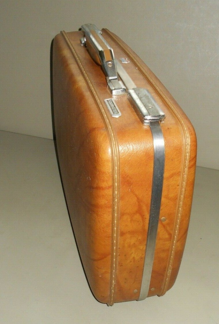 American Tourister Polara Marble Brown Briefcase & Key Hard-Shell Luggage Laptop