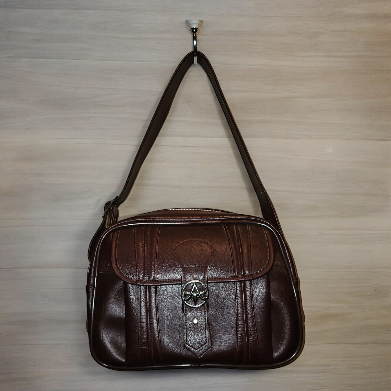 VTG American Tourister 1975 Faux Leather Carry-On Shoulder Luggage Bag W/Strap