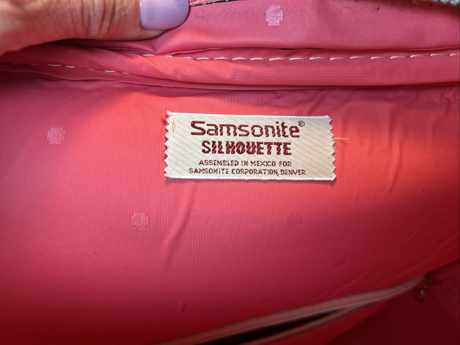 VTG Hot Pink Samsonite Silhouette Travel 1960s 1970s Carry On Luggage Diaper Bag