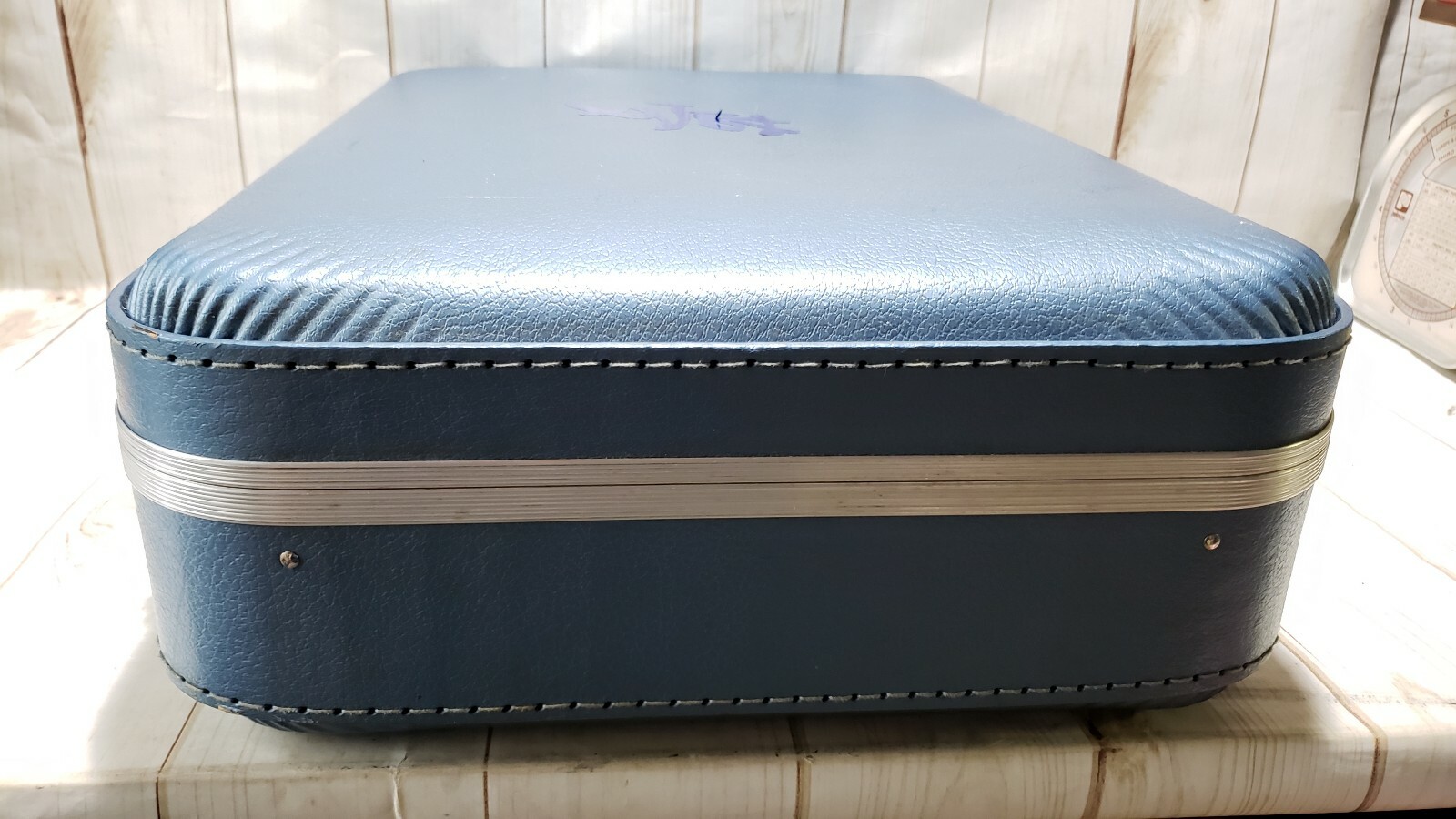Vintage Trojan Boys Suitcase Blue Hard Case
