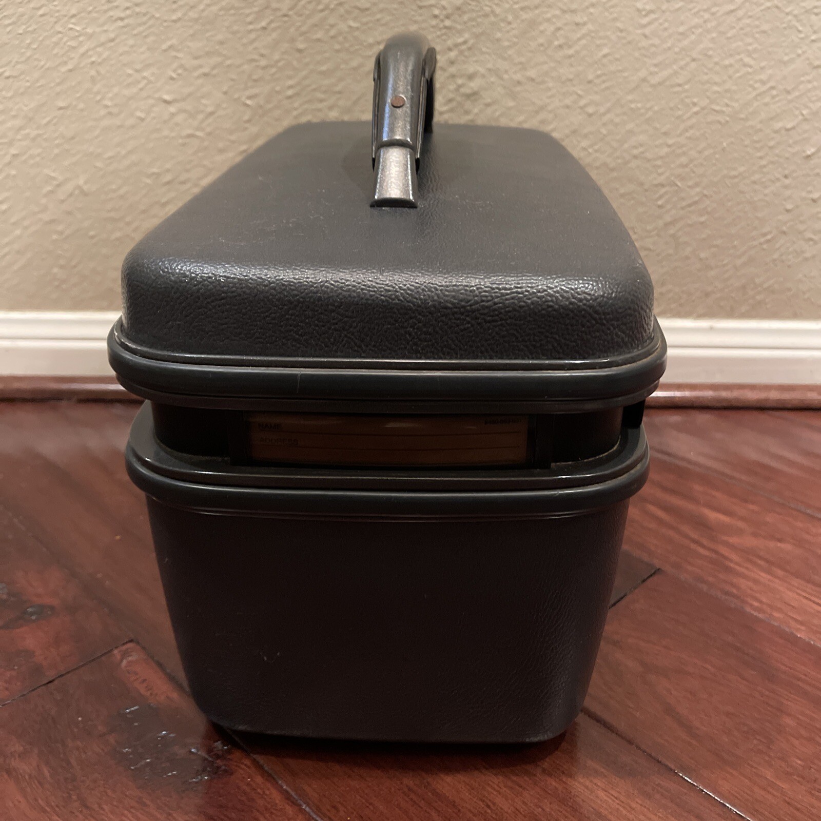 Vintage Samsonite System 4 Train Make-up Case, Dark Slate Blue w/ Mirror