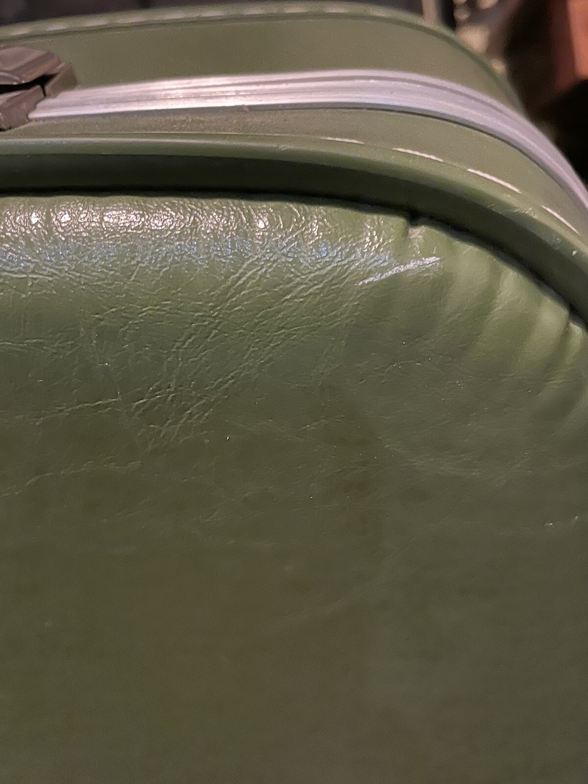 Large Vintage MCM avocado Green Hard Shell Full-size Suitcase