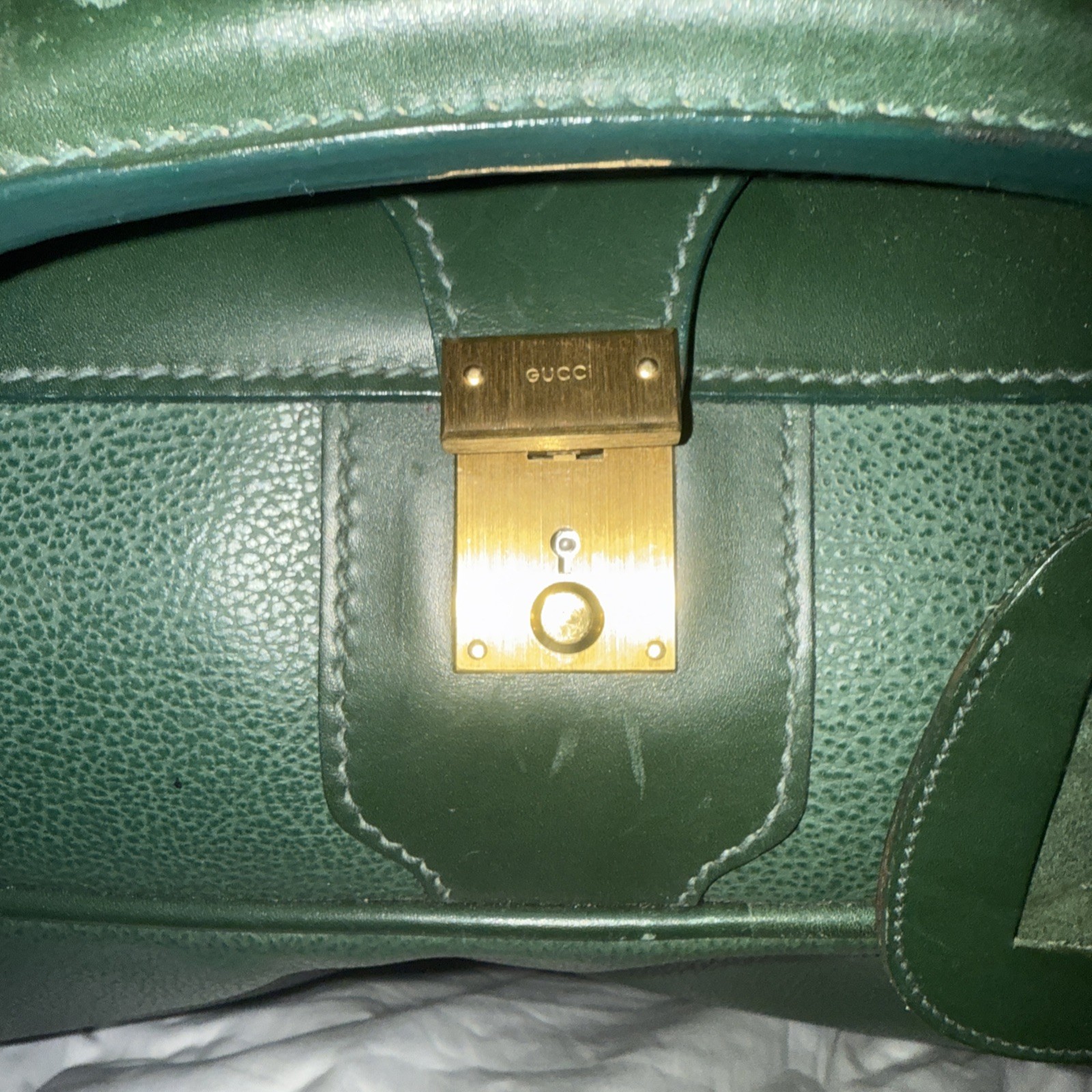 Vintage Green Gucci Luggage Suitcase — Excellent Condition