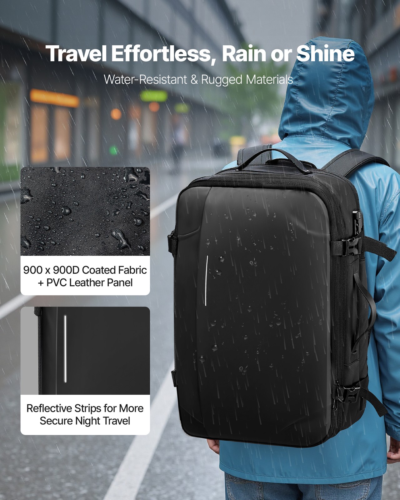 VEVOR Vacuum Travel Backpack 65L Vacuum Seal Compression Airback with Pump Black
