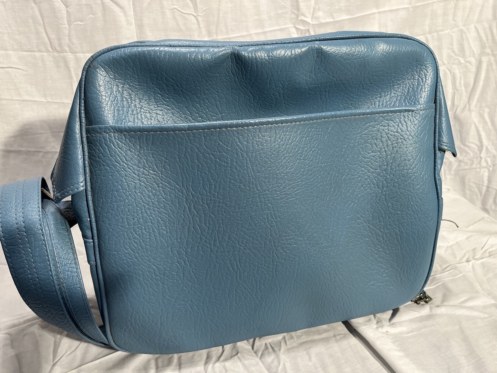Vintage Sears Baby Blue Carry on luggage bag With Lock And Keys