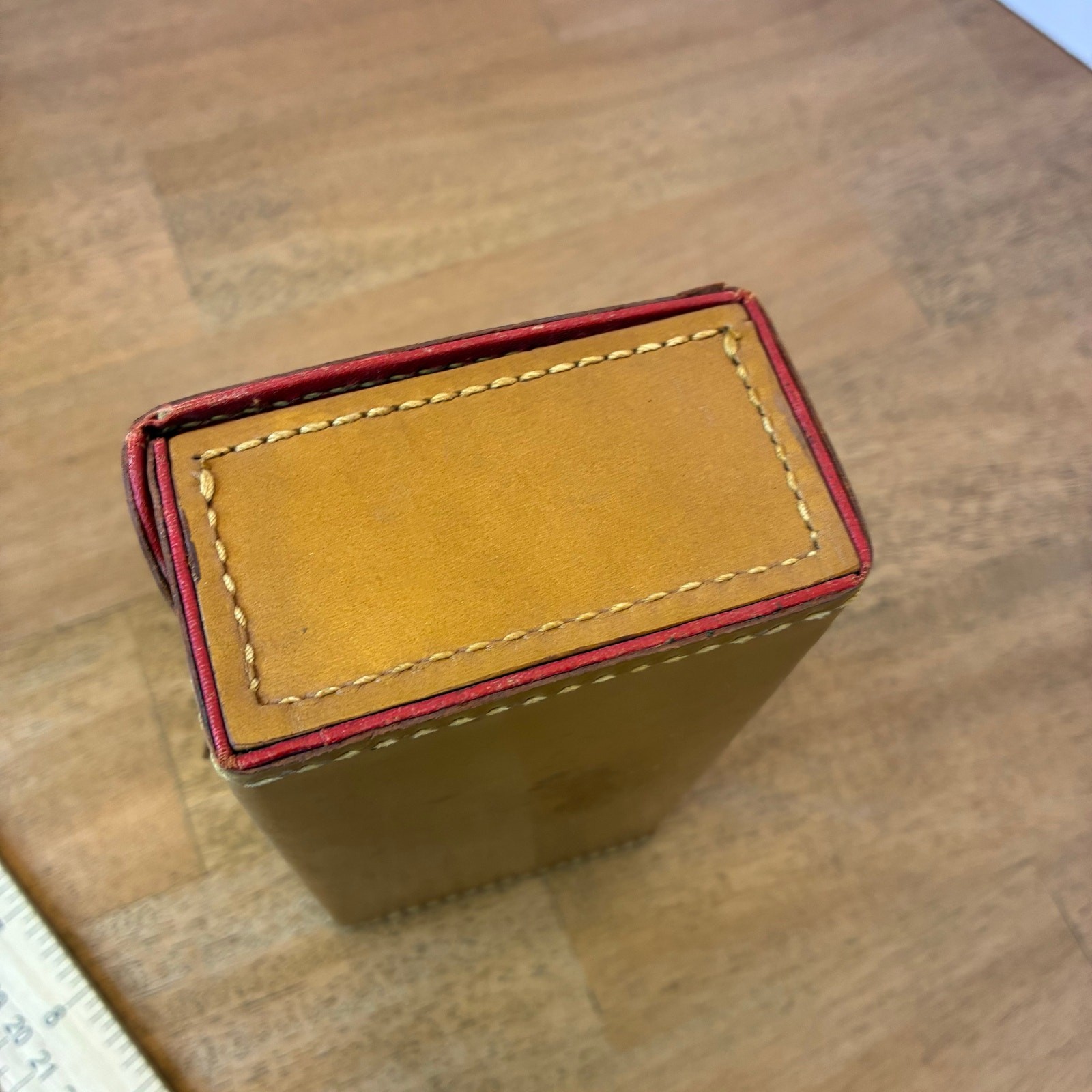 Vintage 1940s Tuck-Tite Cowhide Leather Men’s Travel Kit Gillette Razors Brush