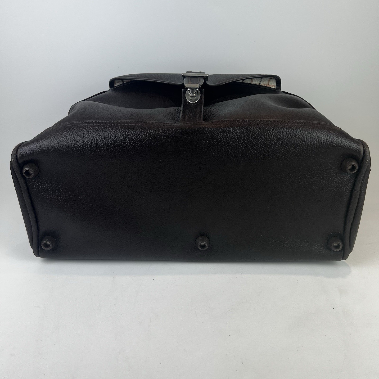 VTG 1970’s American Tourister Brown Leather Tiara Weekender with Plaid Interior