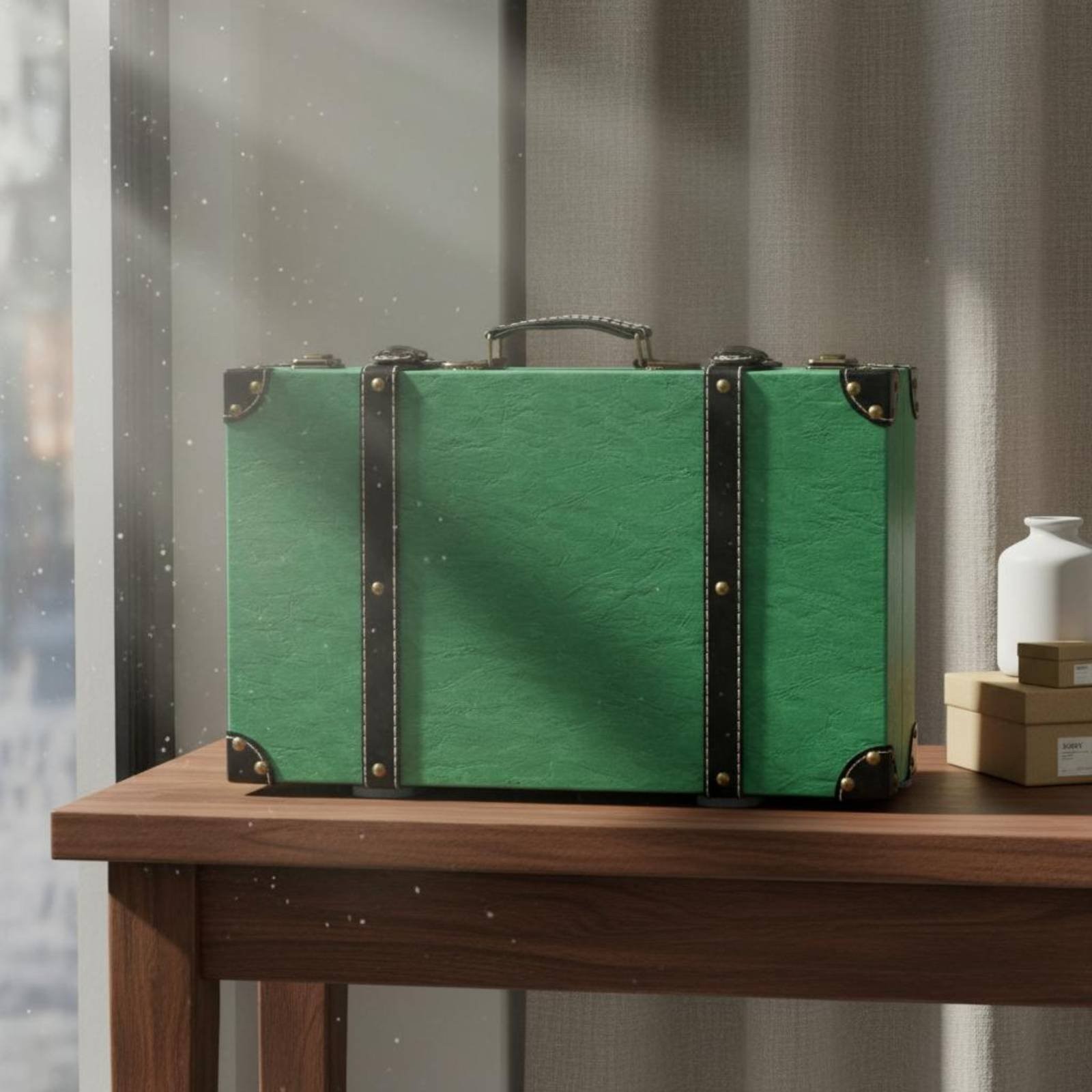 3 Pieces Vintage Suitcase Set Photo Photo Accessory Retro Leather Trunk Set