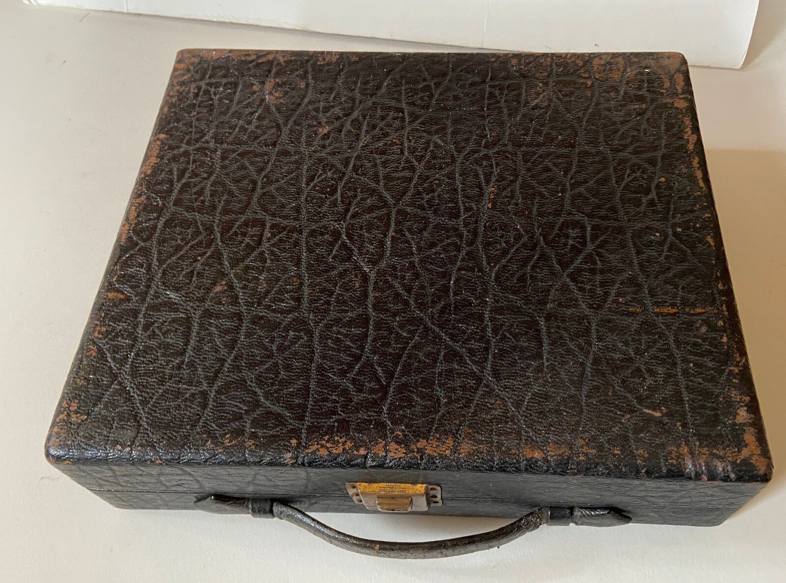 Vintage Train Case Luggage for Cosmetics Embossed Faux Crocodile Circa 1940s?