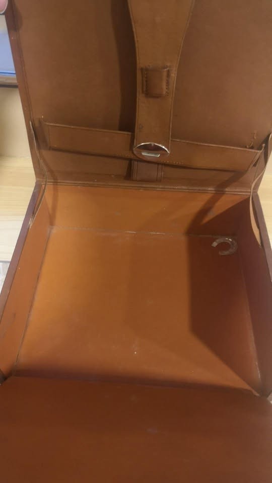 Vintage Embossed Leahter Gentlemen’s Travel Vanity Case, Fitted Interior