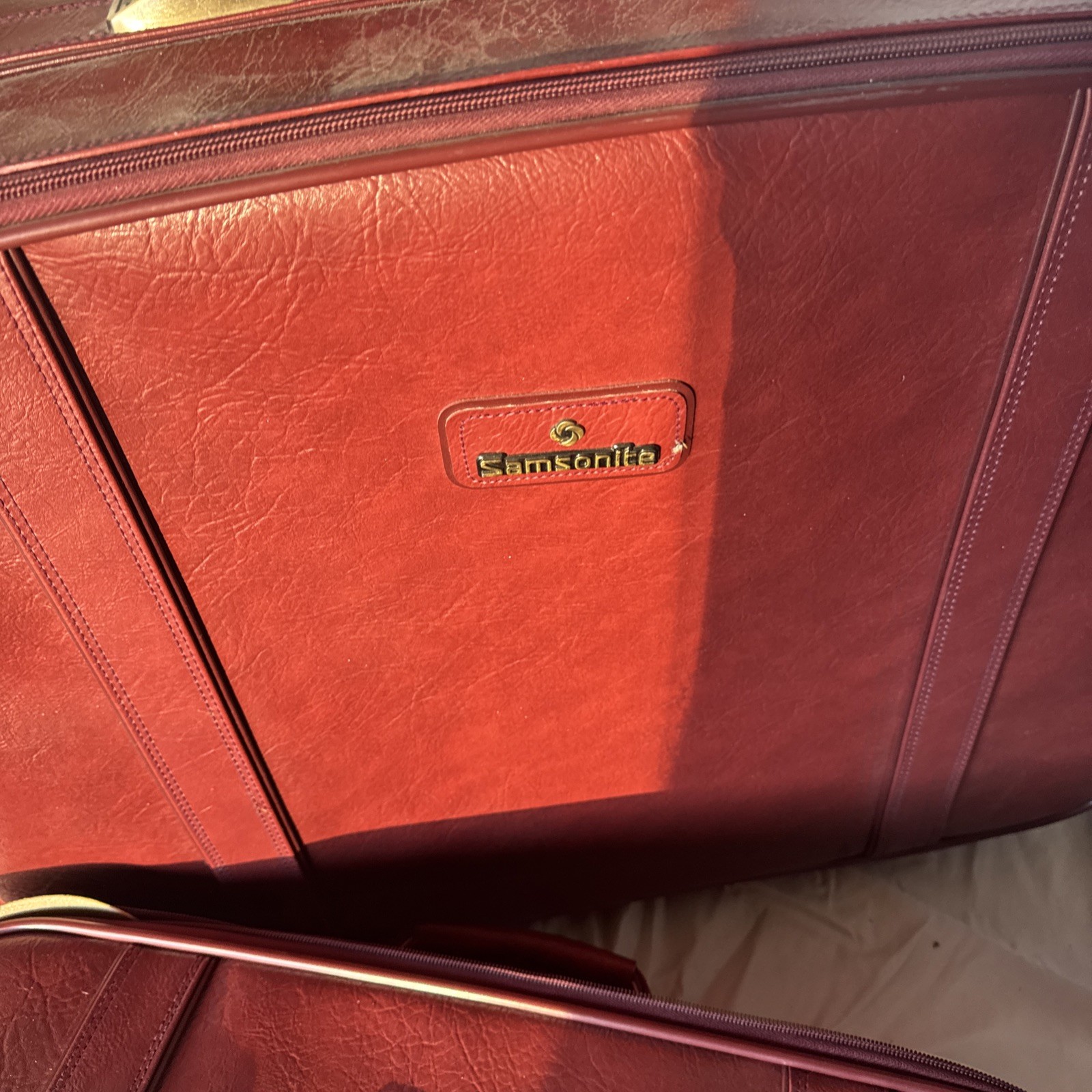 NEW Vintage Leather Samsonite Sonora Luggage 4 Piece Set Deadstock W/ Tags