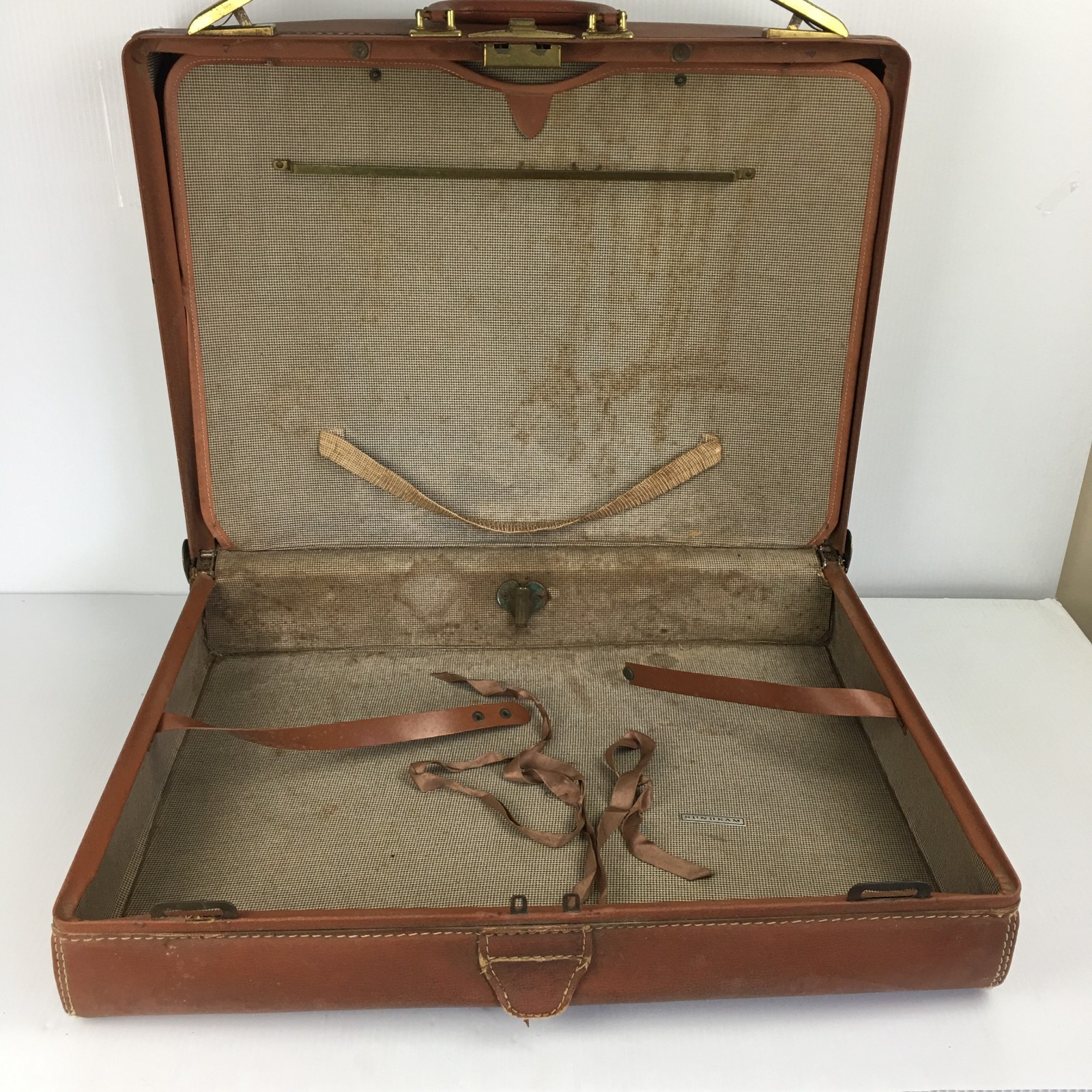 1950s Large College Luggage Suitcase Brown Manchester 24x18x7