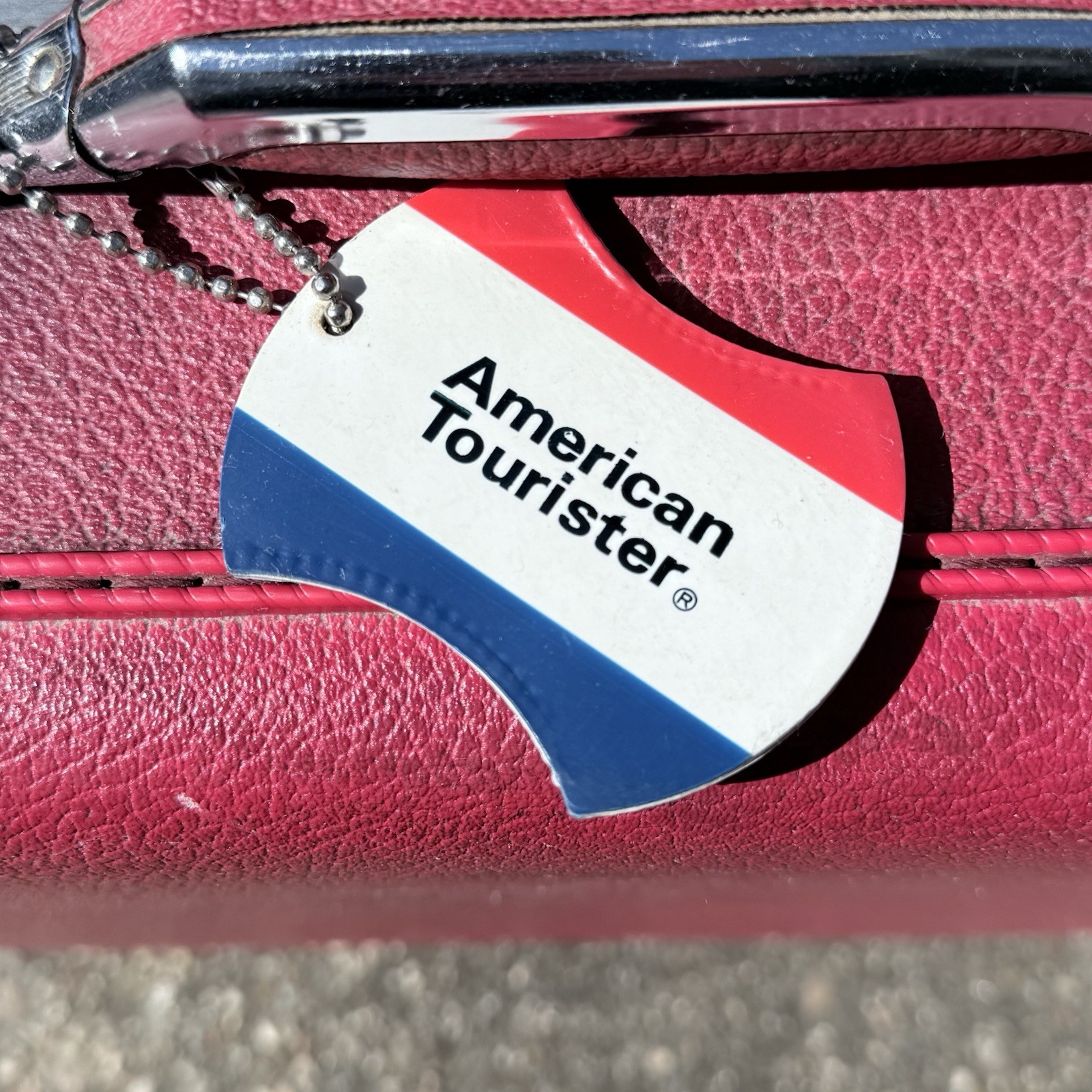 Vintage American Tourister Tiara Hard Shell Luggage Set 2pc Red Plastic USA