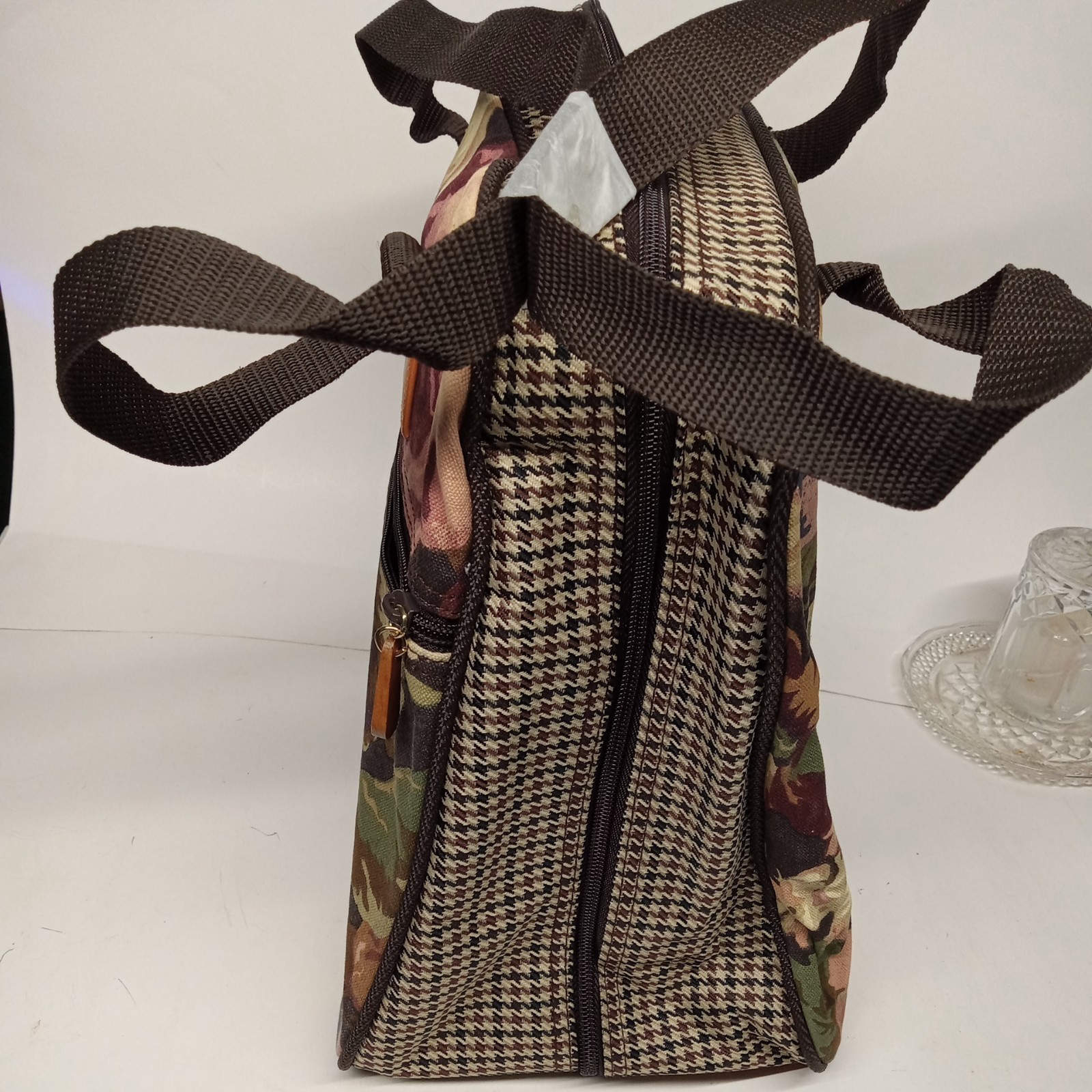 Vintage “Autumn Rose” Floral Satchel NOS INCLUDING Frame Bag w/mirror keychain