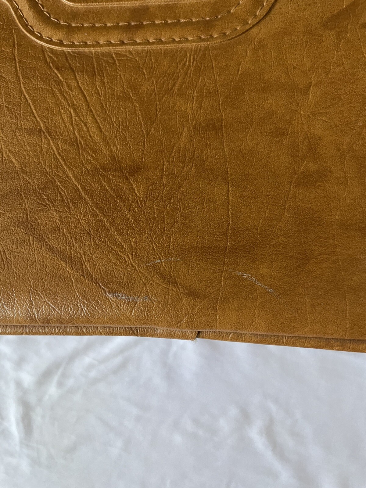 Vintage Samsonite Camel Brown Vinyl Shoulder Tote Carry-On Luggage