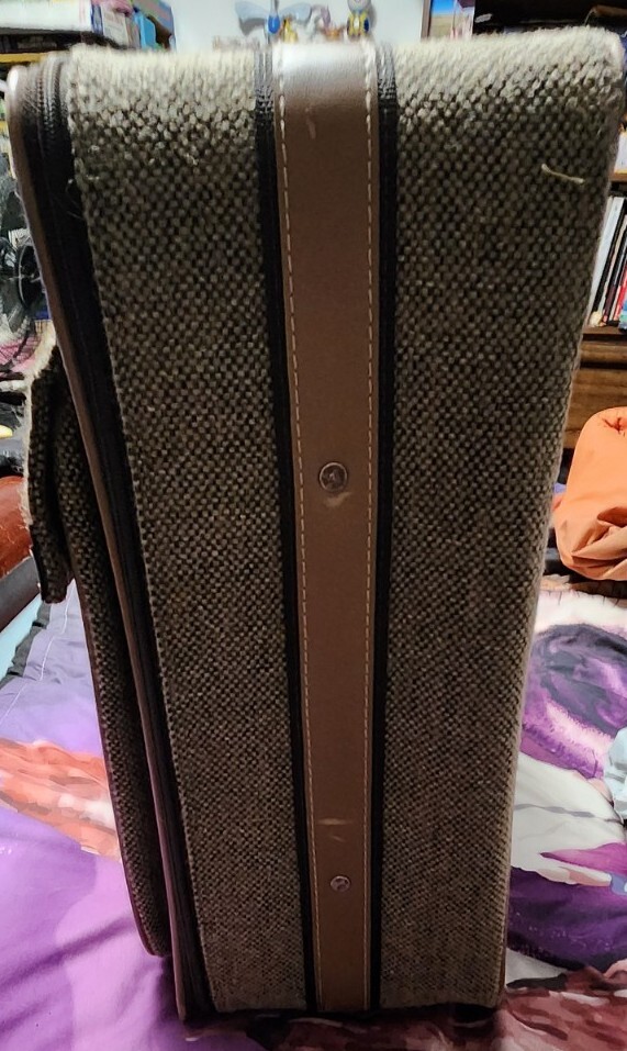 Vintage Atlantic Luggage Tweed Rolling Suitcase Large 26″ X 19″ X 8″