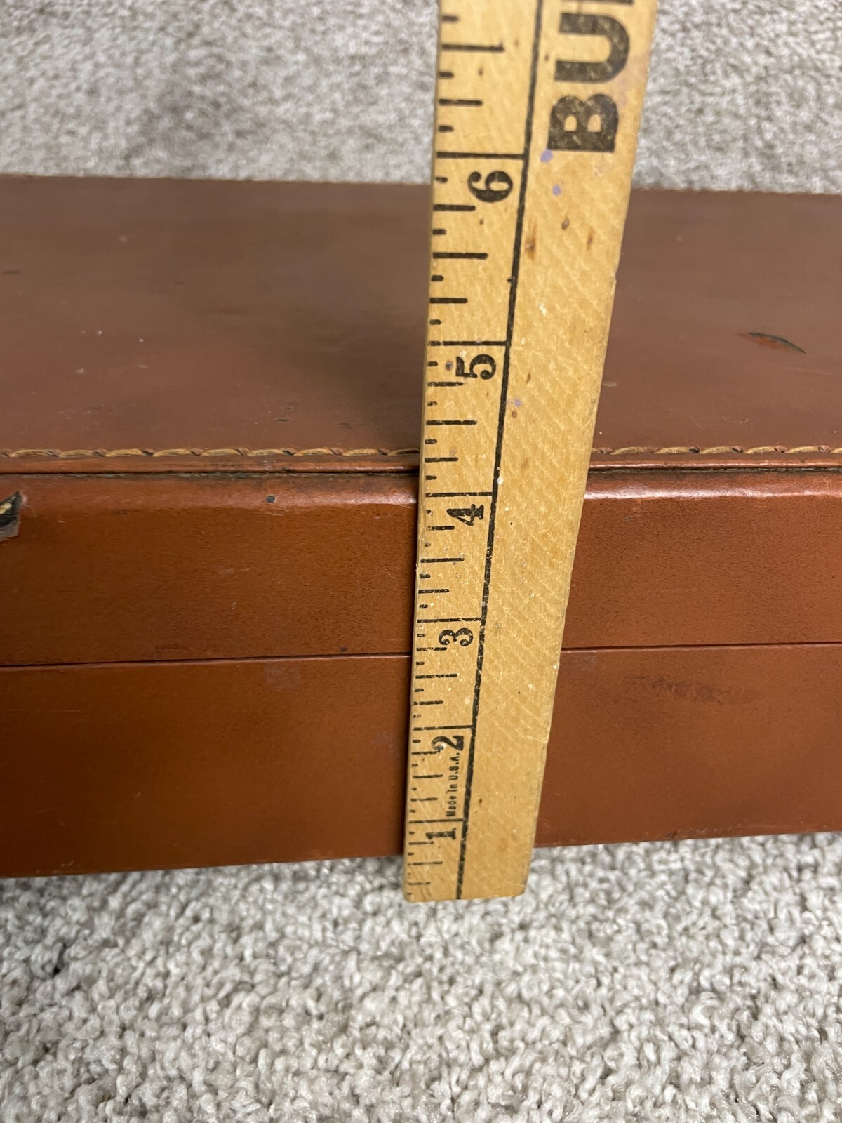 Vintage Ms Ginn & Co Leather US Govermnent Suitcase Luggage Briefcase Hard Case