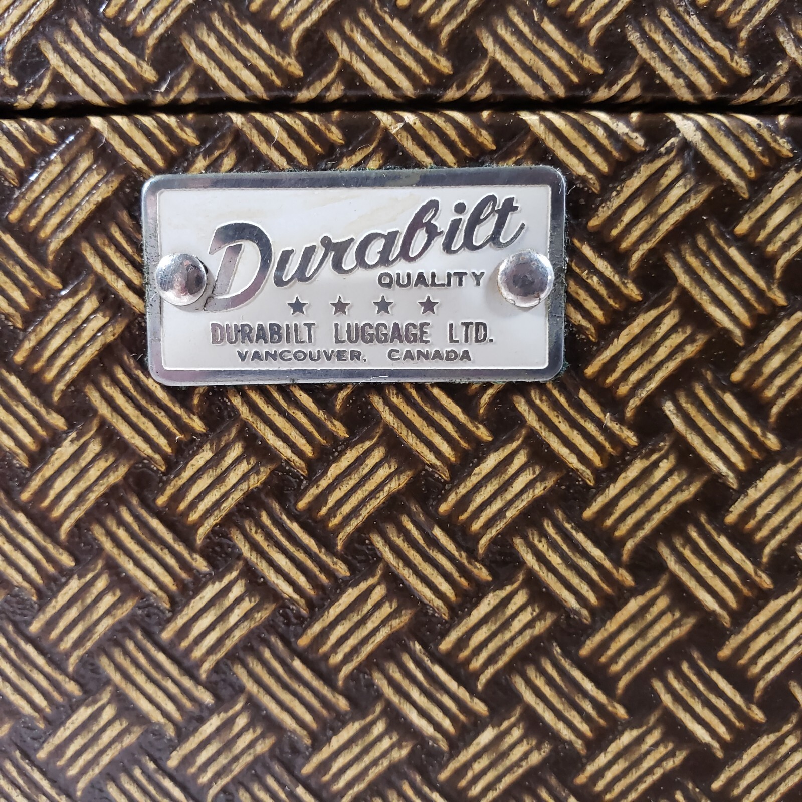 Vintage 1940’s-50’s Durabilt Travel Vanity Case. Wood,Leather Bakelite Nice Cond