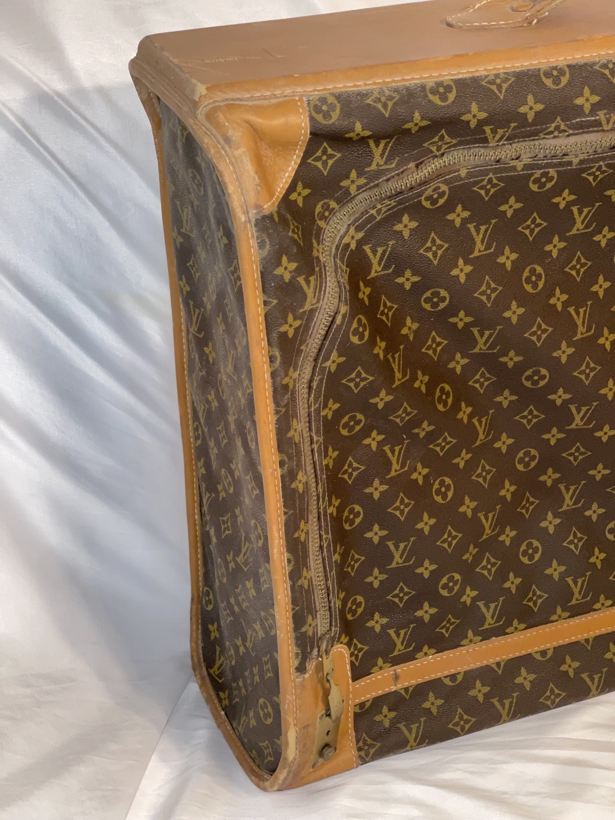 Vintage Louis Vuitton Suitcase French Co Monogram w/ Keys & Lock