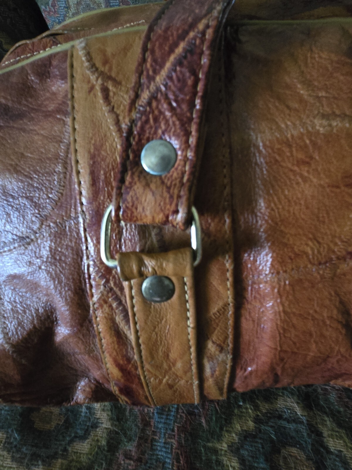 Vintage Leather Duffle Bag Carry-On Zipper Pull Tag LL Sturdy Lightweight Lined