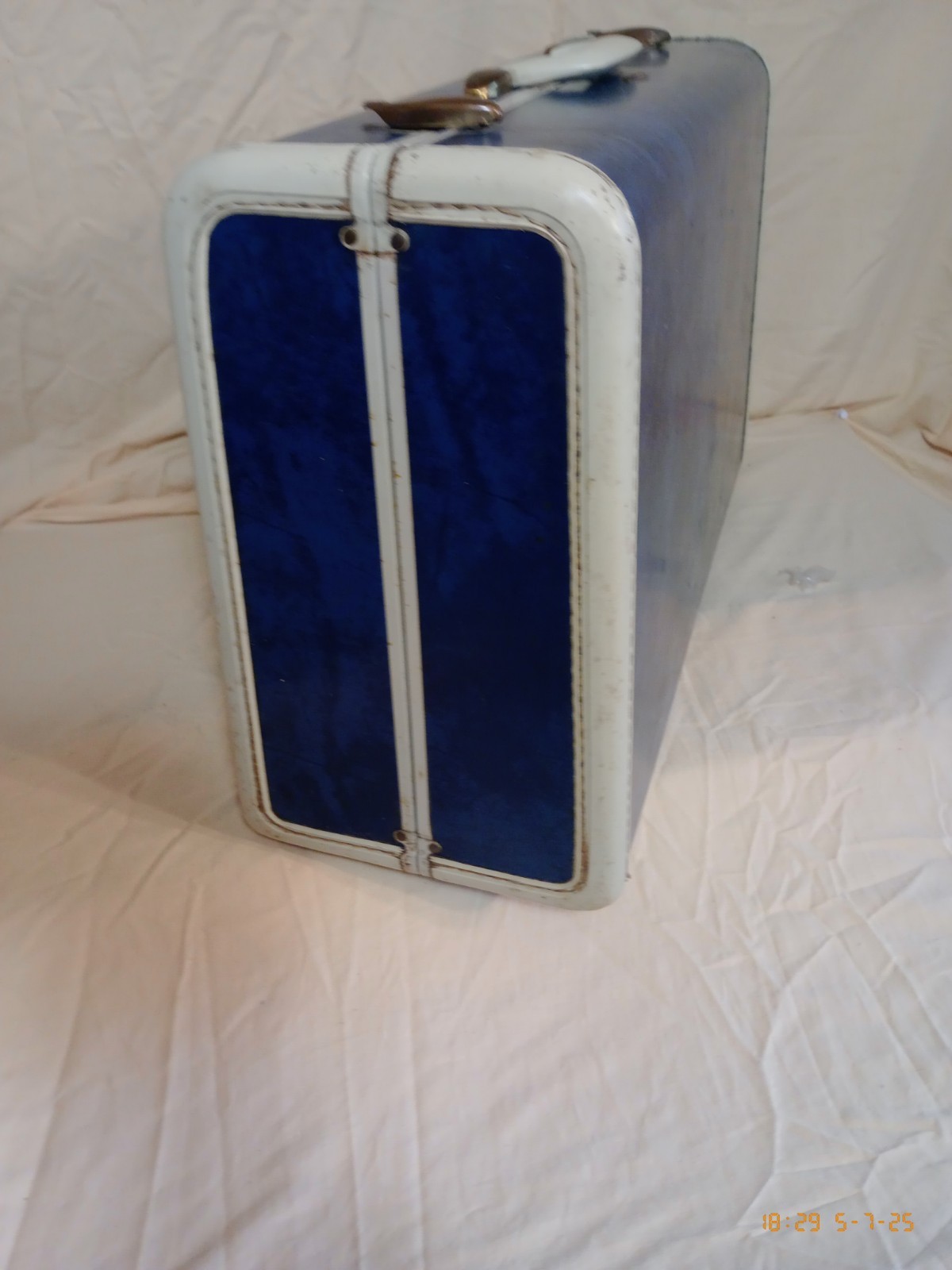 VTG 1950s Samsonite Shwayder Bros Hard Shell Suitcase Blue Marble