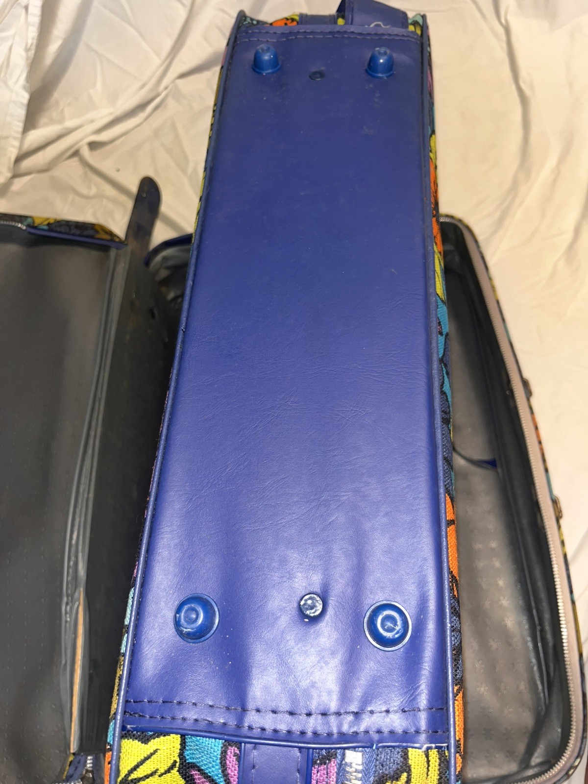 Vintage Bantam by Travelware Floral Suitcase Carry On Retro 60s 70s Blue Flower