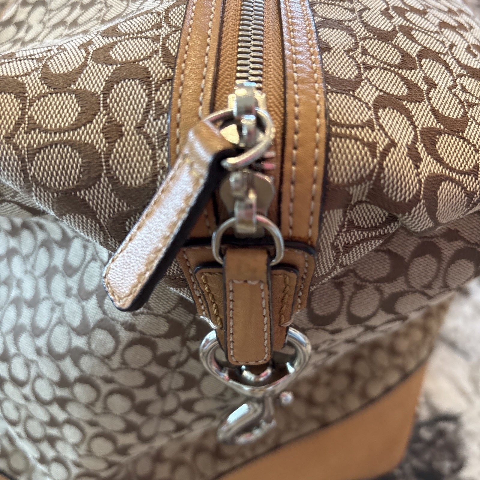 Vintage 2009 Coach XL Duffle Weekender Bag Transatlantic Signature Voyager Rare