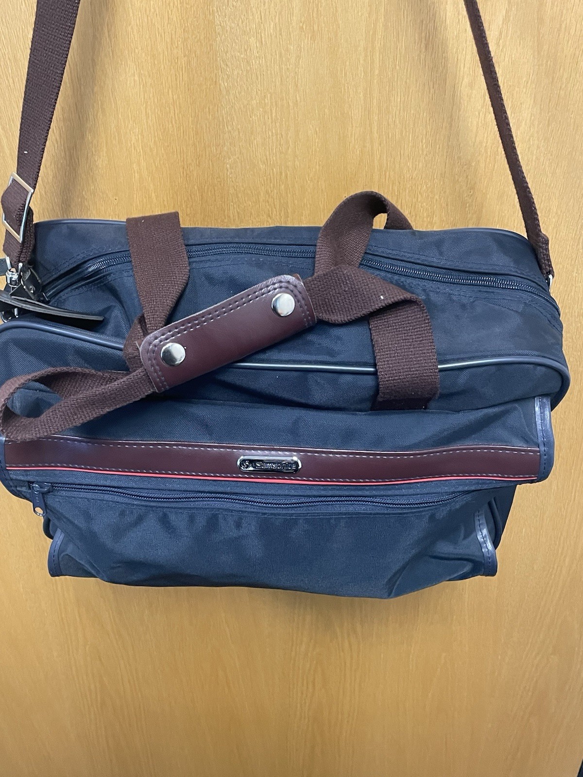 Vintage Samsonite Sidekicks 2 Business Attache Nylon Carry On Bag Leather Trim