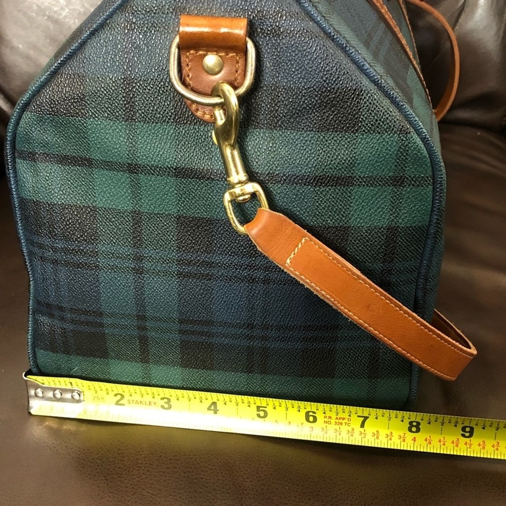 RALPH LAUREN Black Watch Plaid Boston Weekend Travel Duffle Doctors Bag 40cm