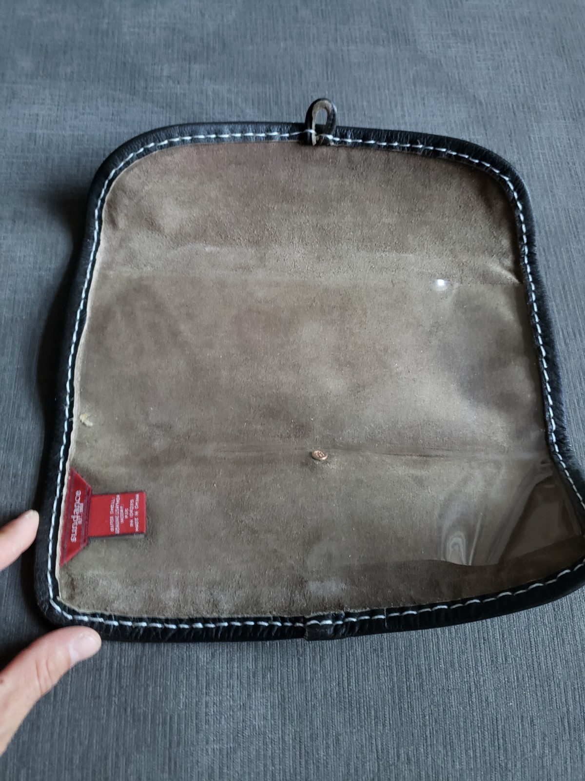 Vintage Sundance Brown Leather Pickstich Map Atlas Holder Travel EXCELLENT COND!
