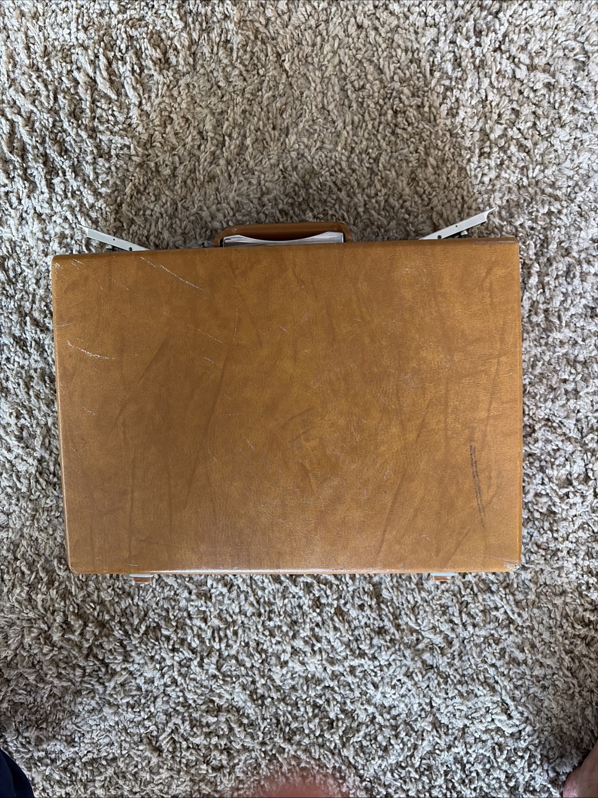 Vintage Samsonite Brown Hard Shell Briefcase Business Classic Latch NO KEYS