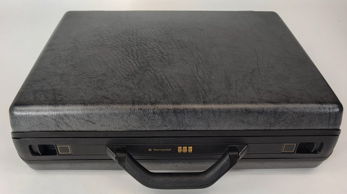 Samsonite Vintage Gray/Black Hard Shell Attache Briefcase w/Combination Lock