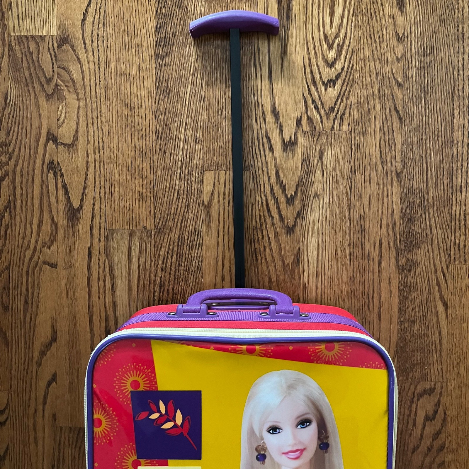 BARBIE Rolling Suitcase Travel Luggage Red Mattel Calego 16×12 Vintage 2003 RARE